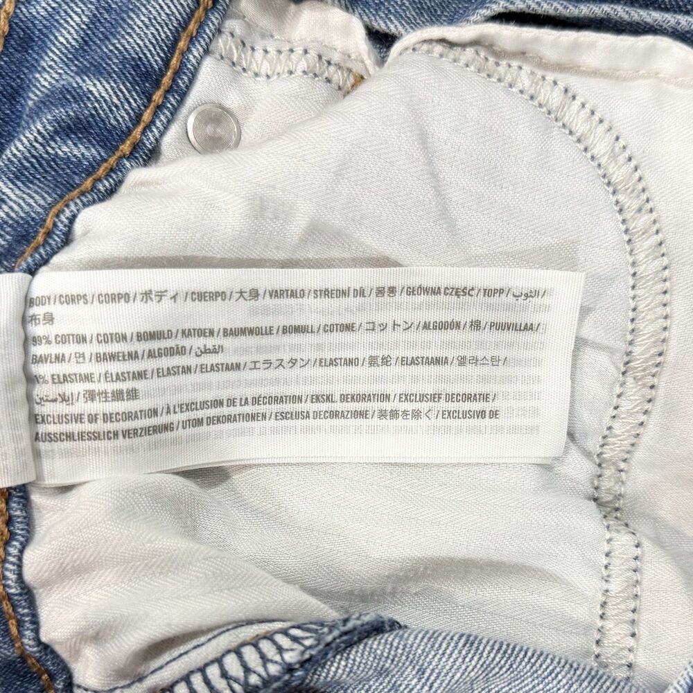 Abercrombie & Fitch Blue Distressed High Straight Leg Jeans Women Size 4 EUR 27 - Picture 4 of 7